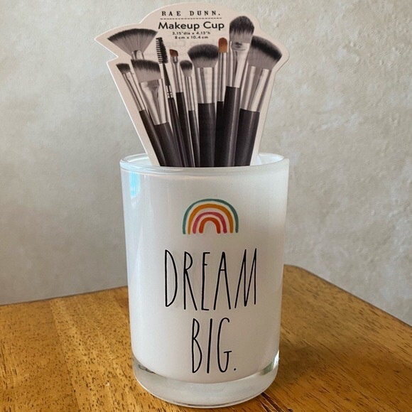 2 Rae Dunn Glass Jar (Makeup Holder/Organizer) - Picture 2 of 3